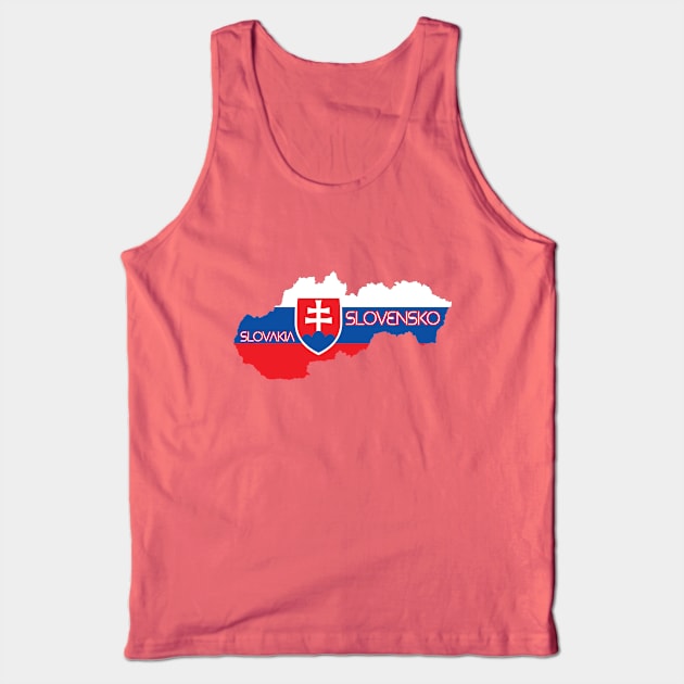 Slovakia flag & map Tank Top by Travellers